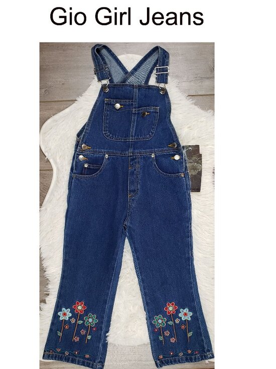 Gio Girl Jeans Other - Gio Girl Jeans Denim Embroidered Overalls Size 4T NWT